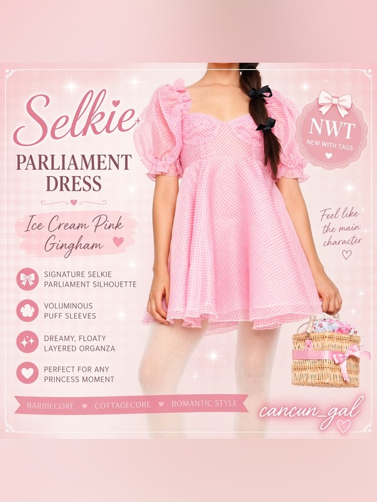 Selkie Dresses & Skirts - NWT Selkie Ice Cream Pink Parliament Gingham Dress